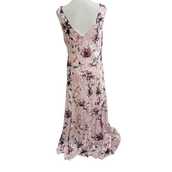 Alex Evenings Floral Burnout High Low Chiffon Dress with Wrap Light Pink Size 12 - Picture 4 of 9